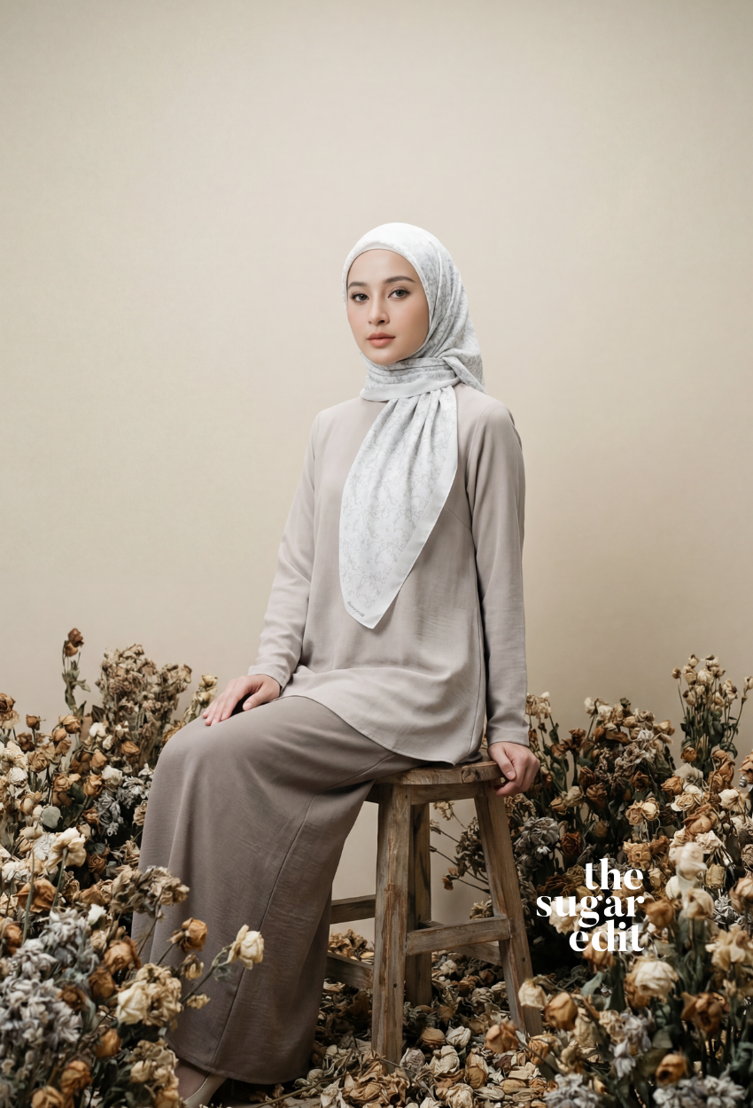 TSE December Serenity Japanese Voile Square In Frosted Forest