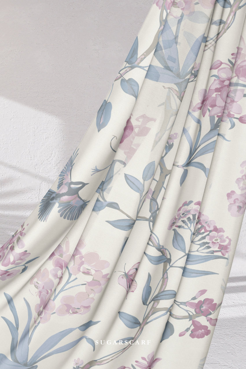 YES DEFECT - Long Scarf Shawl Harmony In Fairy Flower