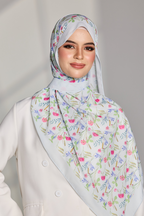 Korean Chiffon Long Shawl (Garden Whimsy) in Fleur Fable