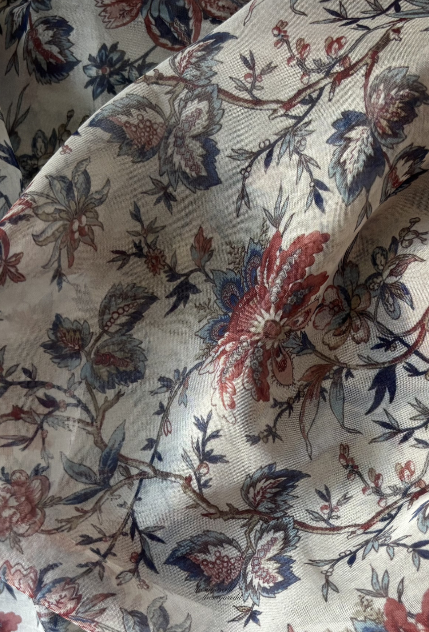 TSE BloomInvitation Japanese Cotton Voile Square - Naples