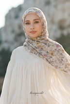 TSE BloomInvitation Japanese Cotton Voile Square In AutumnEvening