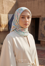 Eid Maison 2026 Scarves Mixed Satin Square in BloomIrina - Preorder