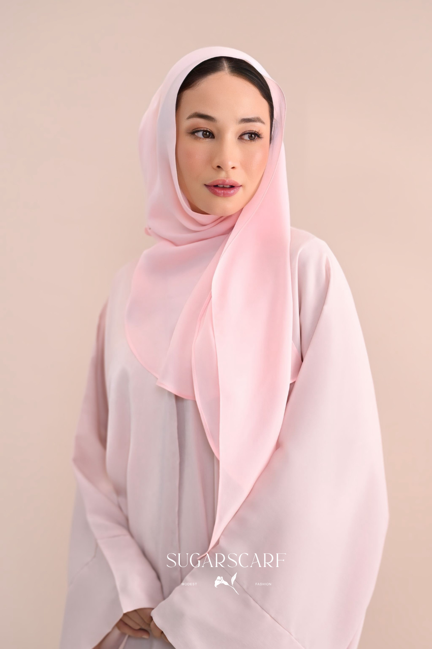 Noir Éclat Kate The Scarfé Hood /Shawl 100%Silk in (Rosewater)