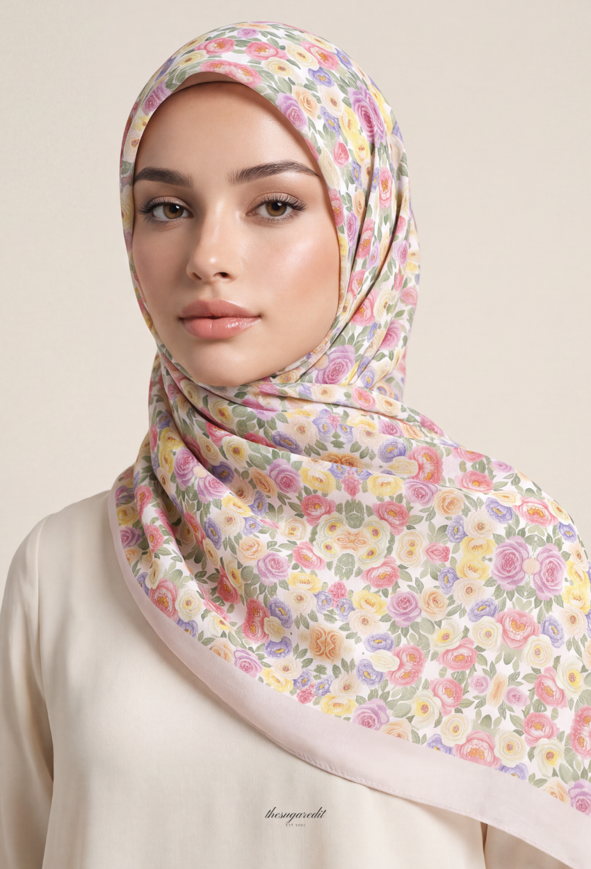 TSE BloomInvitation Japanese Cotton Voile Square - Ifranie