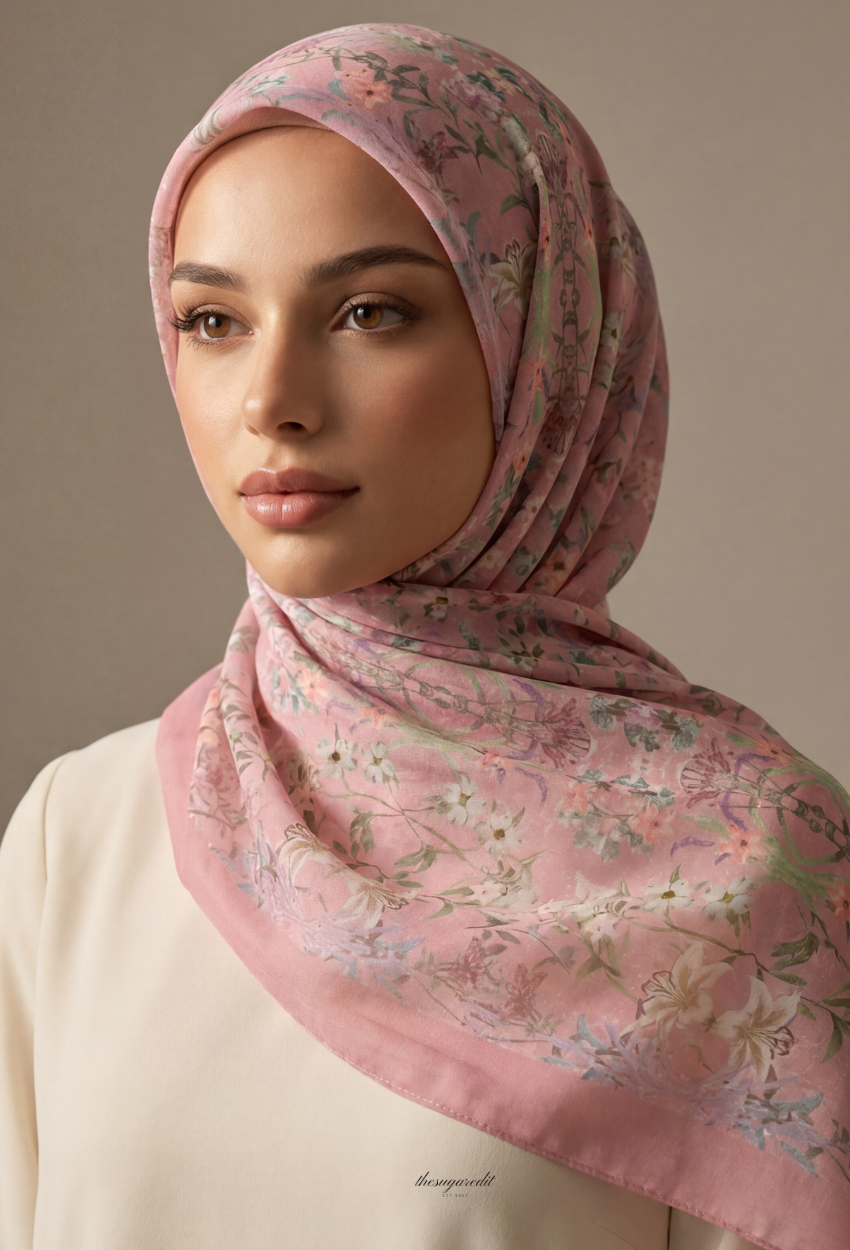 TSE BloomInvitation Japanese Cotton Voile Square -Kacy
