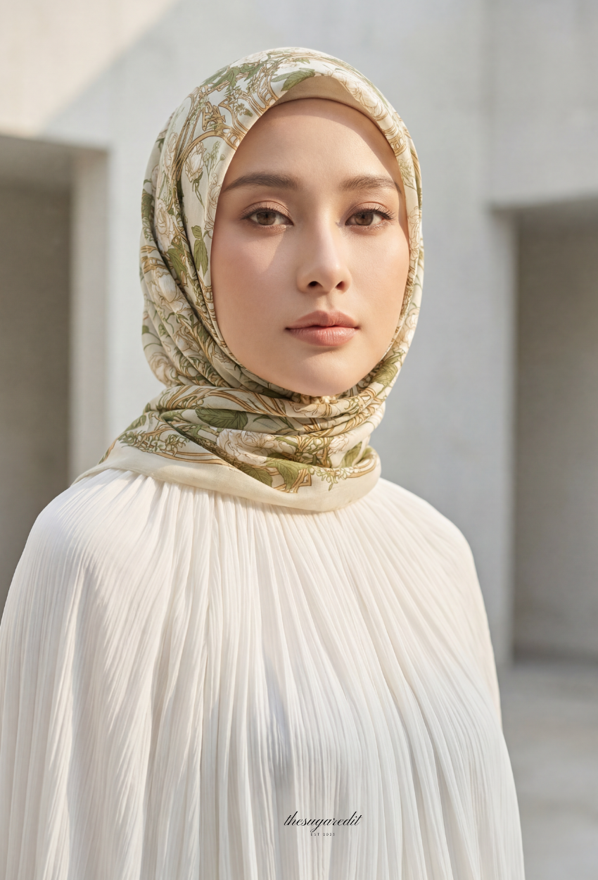 TSE BloomInvitation Japanese Cotton Voile Square In ElownBloom