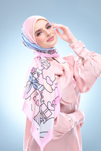YES ( Square ) LE ThePinkHoliday Satin Silky Matte Scarf ( Everything Sweet )