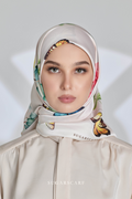 YES DEFECT - ( Square ) Garden of Hurrem Bloom Mixed Silk Satin Scarf ( JEHAN )
