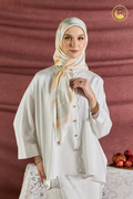 YES DEFECT - (Square ) Celeste In Mixed Silk Matte Satin (Sinaran)