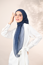 YES DEFECT - ( Square ) SSMonogramJP Voile in (Rich-MidnightBlue)