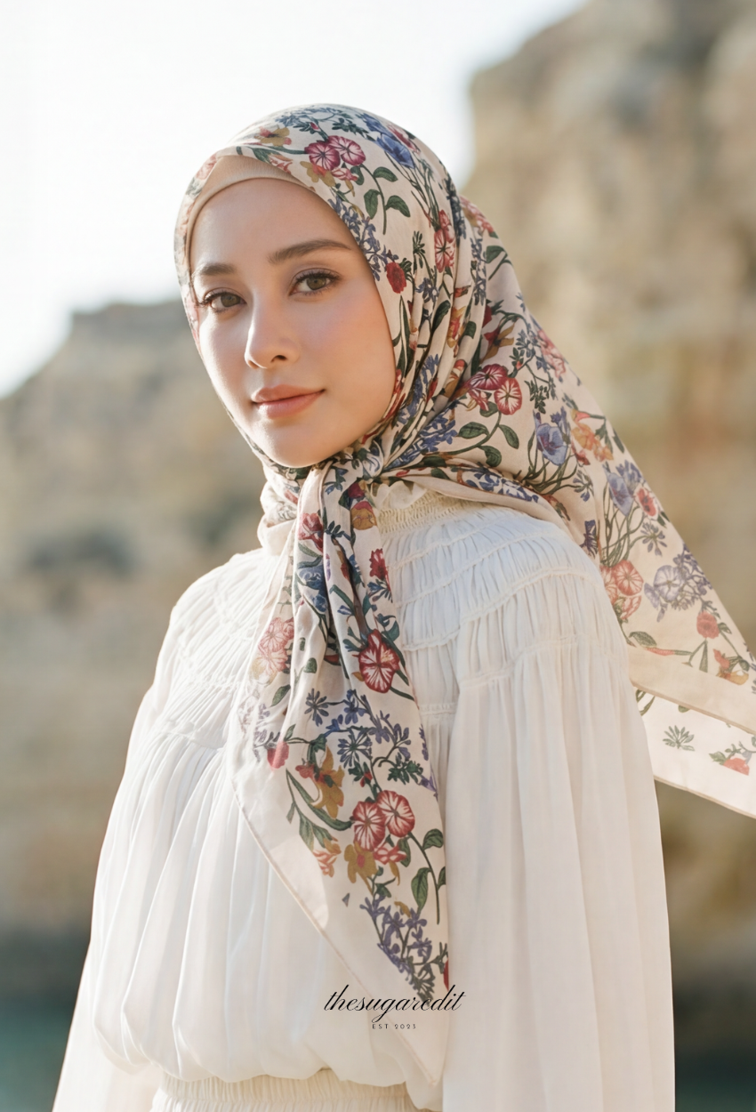 TSE BloomInvitation Japanese Cotton Voile Square - Natasha