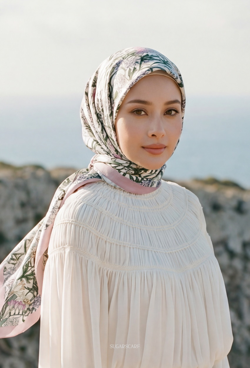 TSE BloomInvitation Japanese Cotton Voile Square In SweetMemories2.0