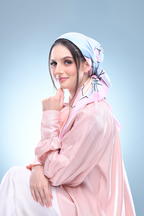 YES ( Square ) LE ThePinkHoliday Satin Silky Matte Scarf ( Everything Sweet )