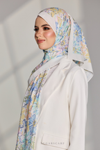 YES DEFECT - Korean Chiffon Long Shawl (Garden Whimsy) in EverBloom