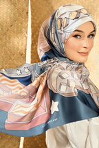 YES DEFECT - ( Square ) SeriRaya Riang Mixed Satin Silk Satin ( BUNGA TELANG )