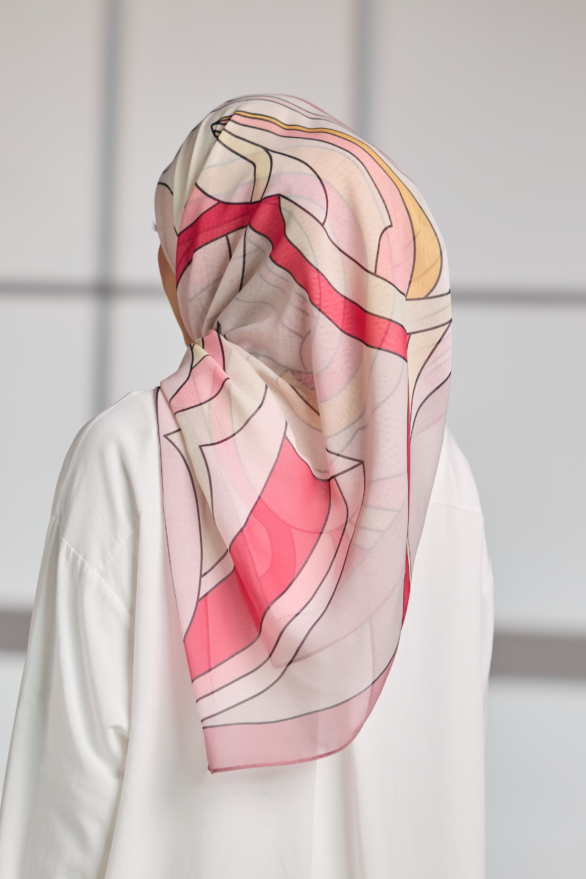 YES DEFECT - TSE Paris Cotton Voile Square Scarf Lily