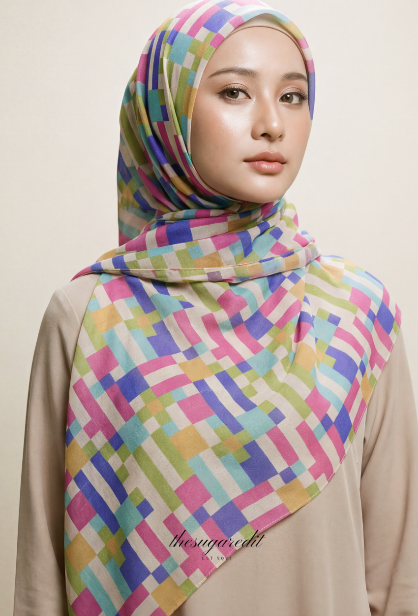 TSE December Serenity Japanese Voile Square In Pallete party