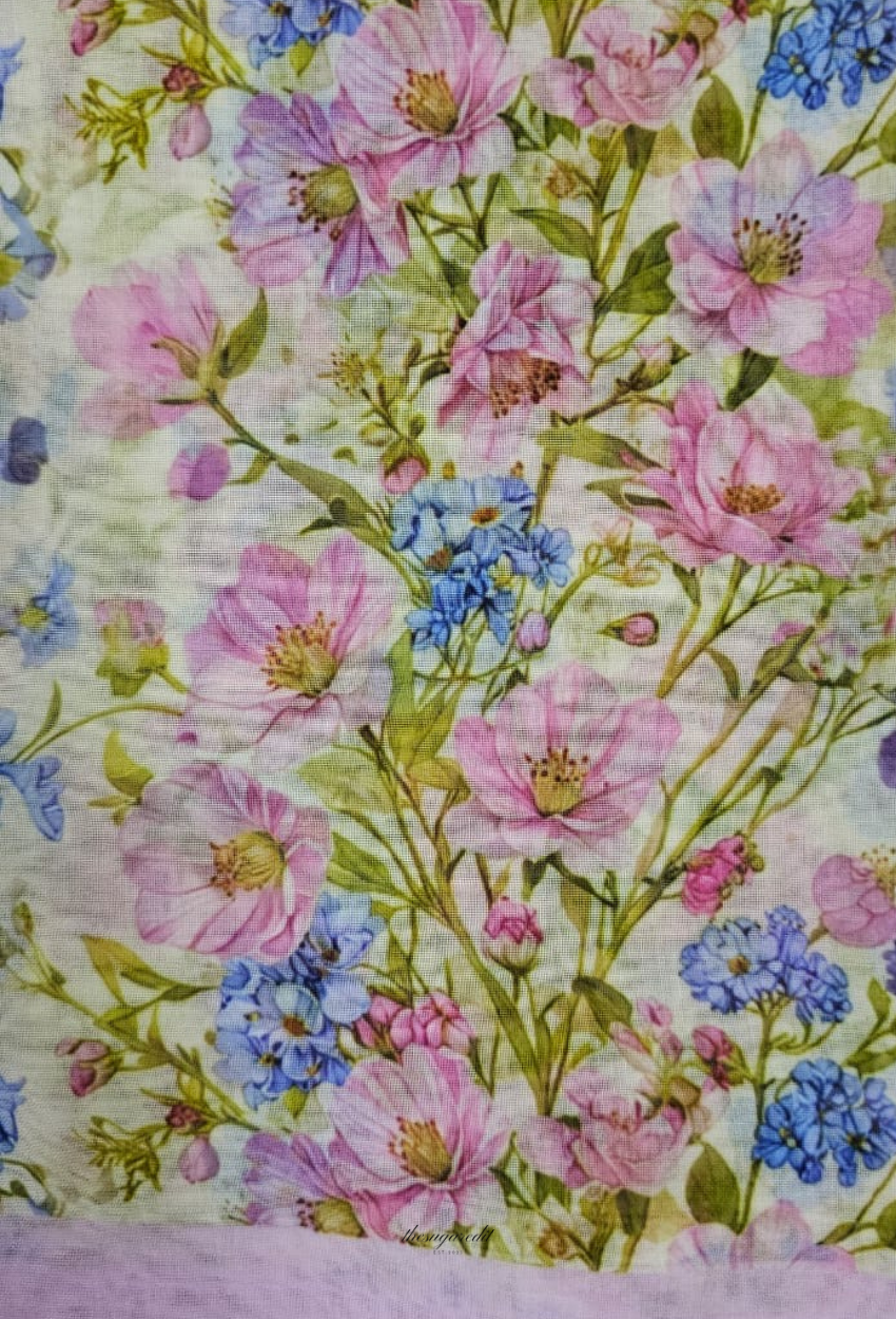 TSE BloomInvitation Japanese Cotton Voile Square - Ginza