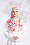 Petite Ditsy Floral in Iris Slip On Hijab (Beige)