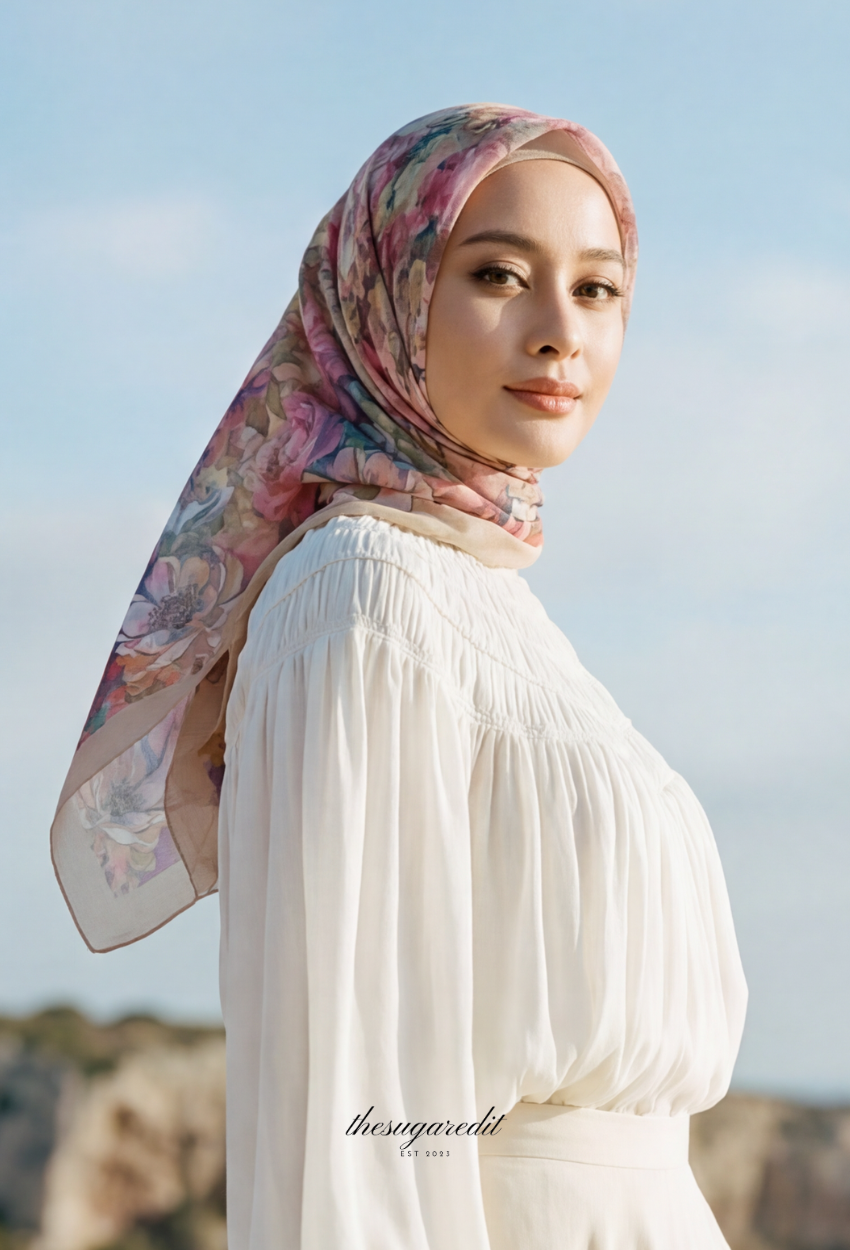 TSE BloomInvitation Japanese Cotton Voile Square In Duchess