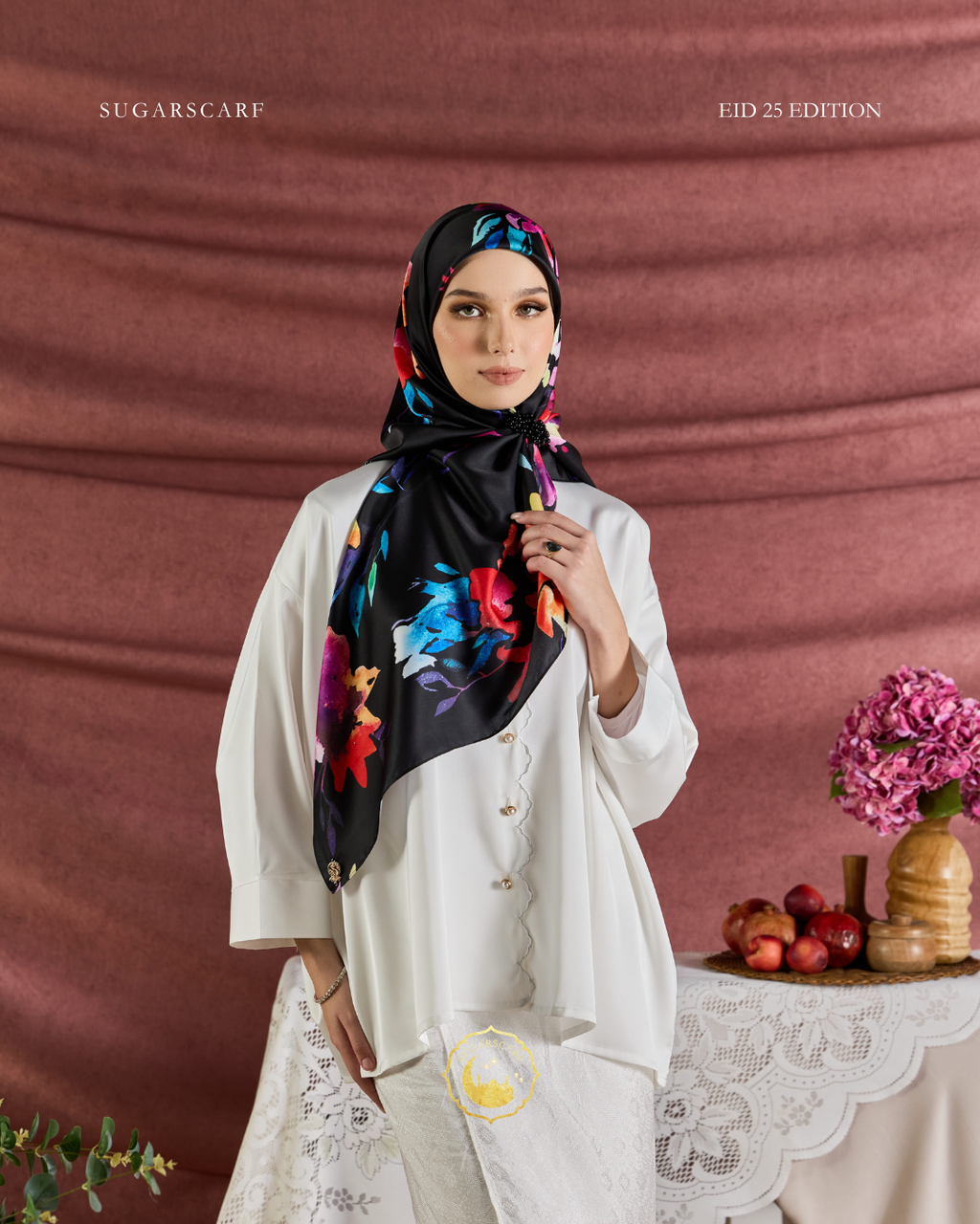 YES DEFECT (Square ) Celeste In Mixed Silk Matte Satin (Nirmala)