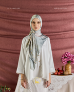 YES DEFECT (Square ) Celeste In Mixed Silk Matte Satin (Jalinan)
