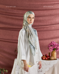 YES DEFECT (Square ) Celeste In Mixed Silk Matte Satin (Jalinan)