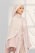 Noir Éclat Anne Embroidery Abaya Outer Robe in Rose Glow