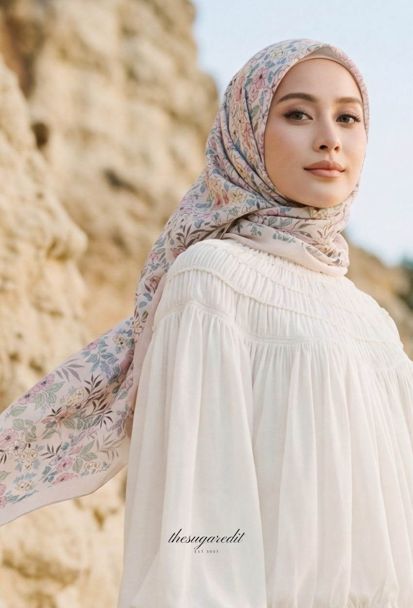 TSE BloomInvitation Japanese Cotton Voile Square In MissElara