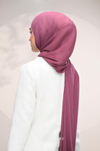 (SAMPLE) ( Full Wide Pleats Shawl ) Elegant Folds Everyday Ironless Pleats Shawl ( Mangosteen )
