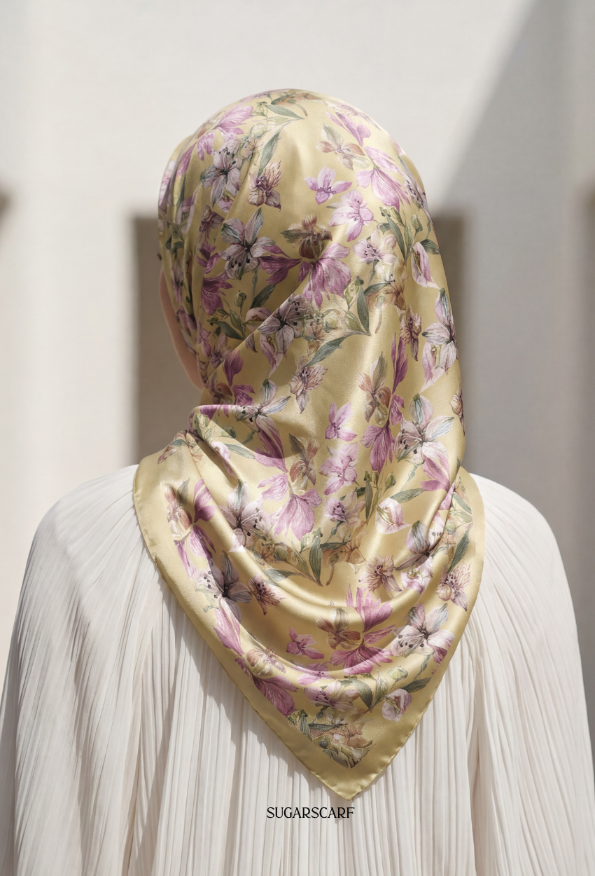 FallInLove Scarves Mixed Satin Square in Cheri