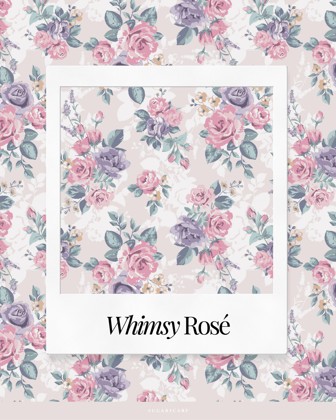 YES DEFECT Matte Satin Silk Sq (Garden Whimsy) in Whimsy Rose