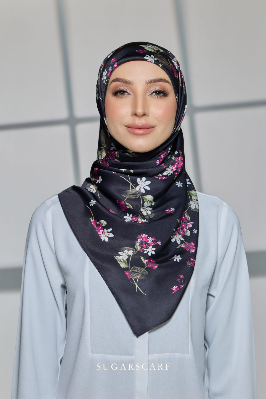 ( Square ) Celeste Matte Satin Silk Scarf ( SINCERELY )