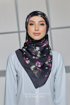 ( Square ) Celeste Matte Satin Silk Scarf ( SINCERELY )