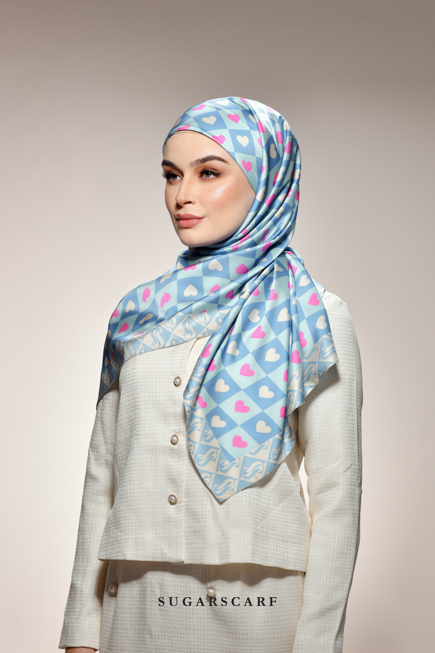 YES DEFECT - ( Square ) Kindness Matte Satin Silk Scarf ( PEACE )