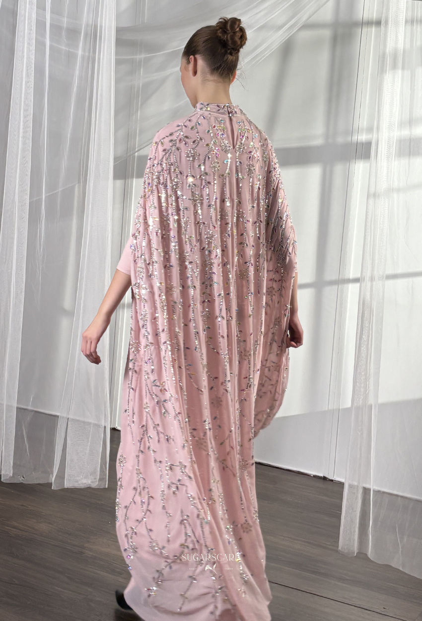 Angeline Crystal Beads Drape In SweetPink