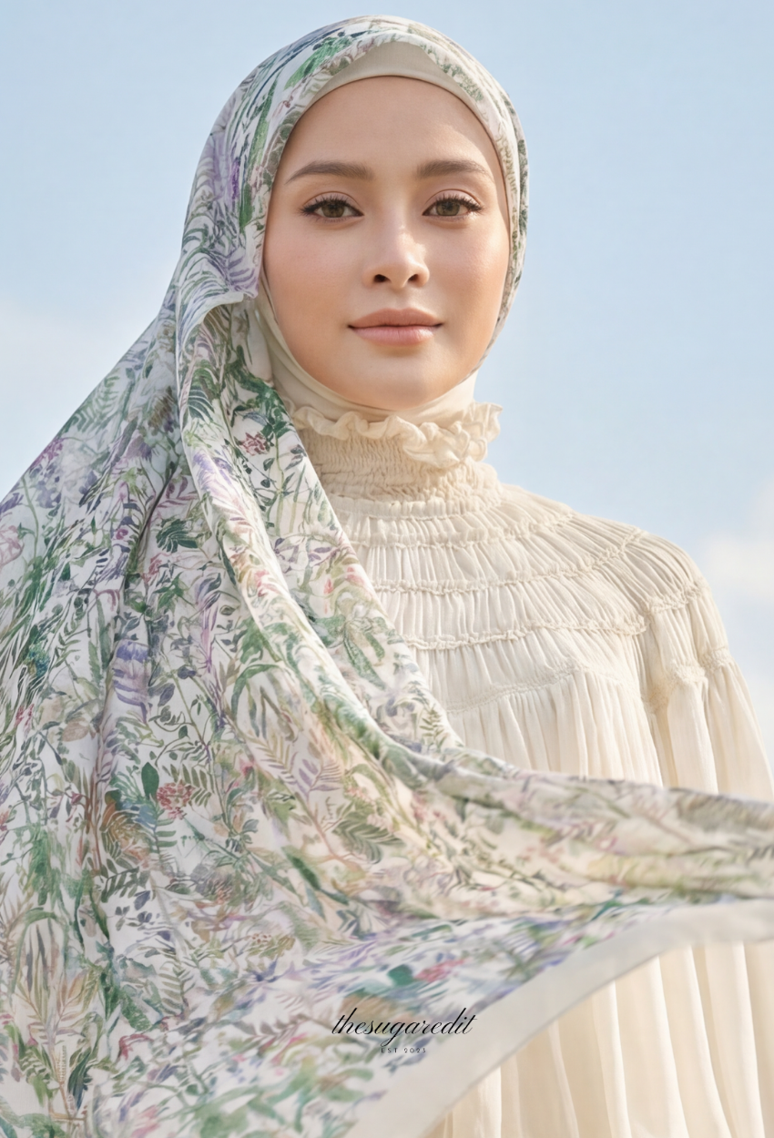 TSE BloomInvitation Japanese Cotton Voile Square - Kaisara