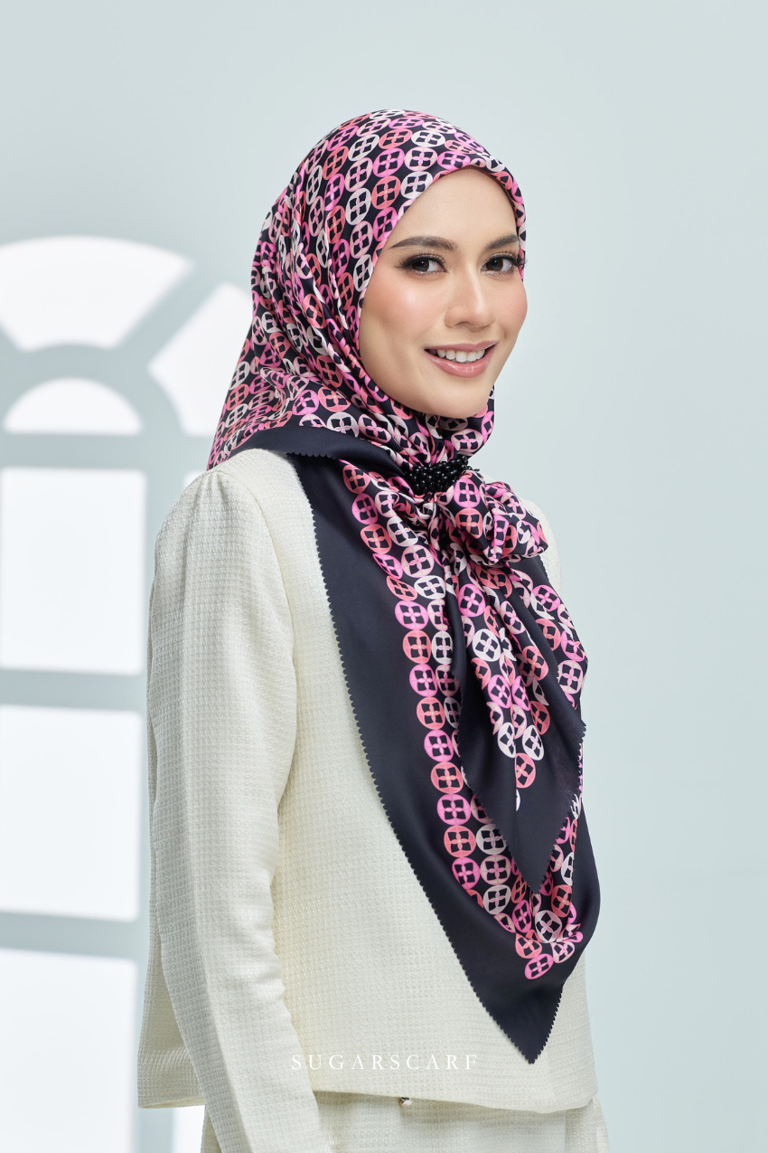 YES ( Square ) AS-IS Girl Boss Mixed Satin Silk Scarf ( Achiever )