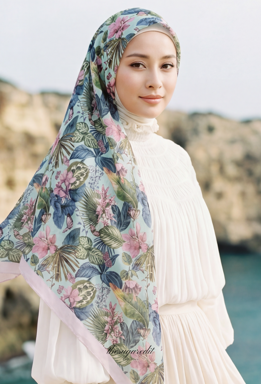 TSE BloomInvitation Japanese Cotton Voile Square Zafira Mariposa