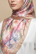 Eid Bloom 2026 Scarves Mixed Satin Square in Solenne