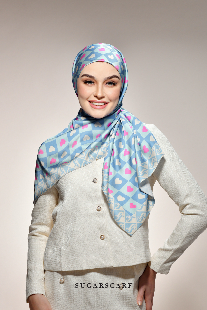 YES DEFECT - ( Square ) Kindness Matte Satin Silk Scarf ( PEACE )