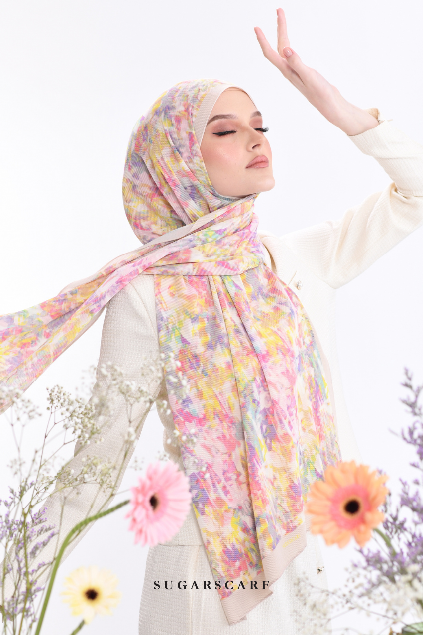 YES ( Full Wide Pleats Shawl ) Raya Vol 1 Seri Fiora ( SERI MAHARANI )