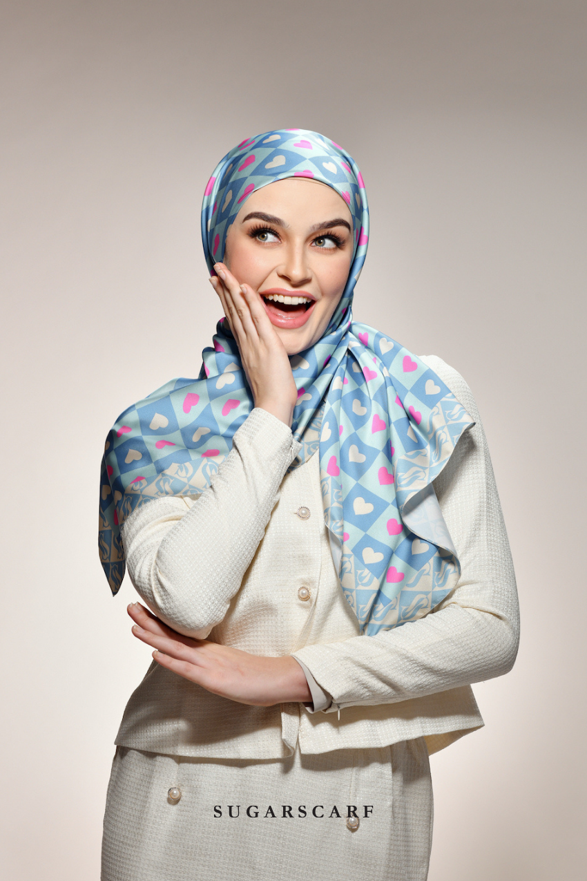 YES DEFECT - ( Square ) Kindness Matte Satin Silk Scarf ( PEACE )