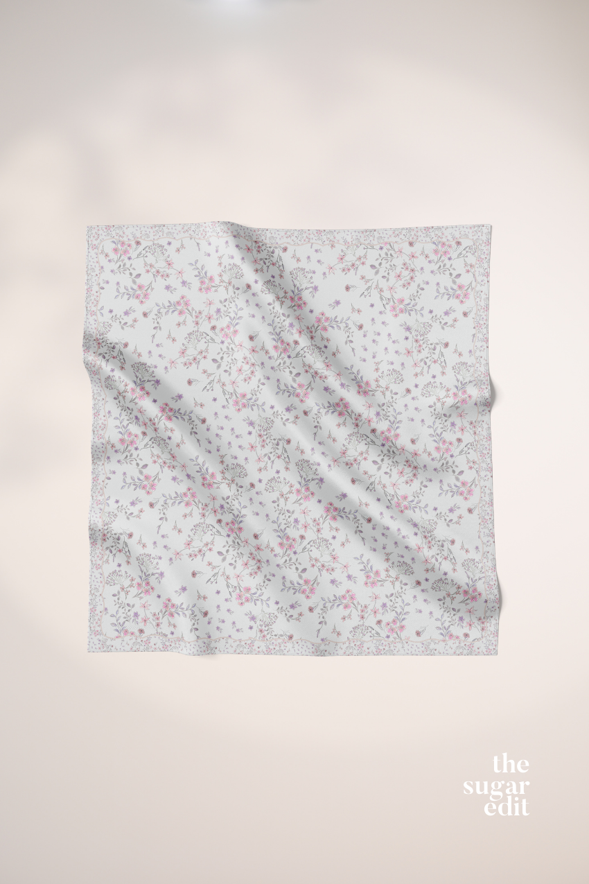 THESUGAREDIT Whispering Bloom Japanese Cotton Voile In (Misty Petals)