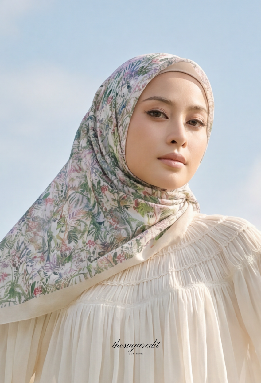 TSE BloomInvitation Japanese Cotton Voile Square - Kaisara