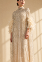 Seraphina Crystal Beads Drape In Ivory Pearl
