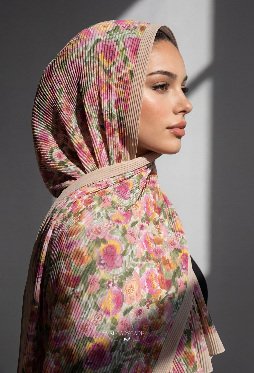 Fall In Love Wide Ultra Fine Pleated Shawl Ironless · in Cammile
