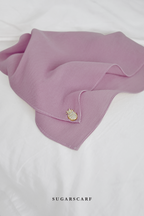 (SAMPLE) ( Full Wide Pleats Shawl ) Elegant Folds Everyday Ironless Pleats Shawl ( AMETHYST )