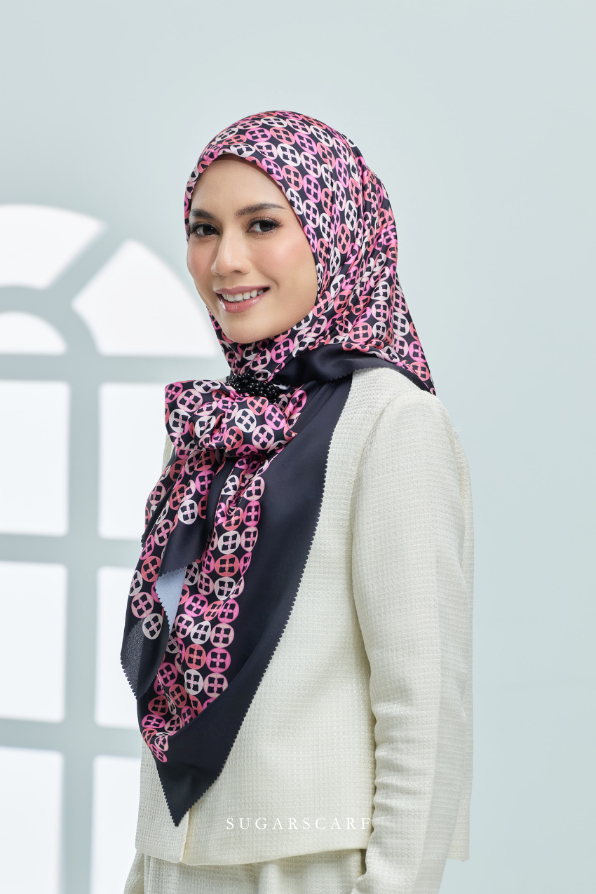 YES ( Square ) AS-IS Girl Boss Mixed Satin Silk Scarf ( Achiever )