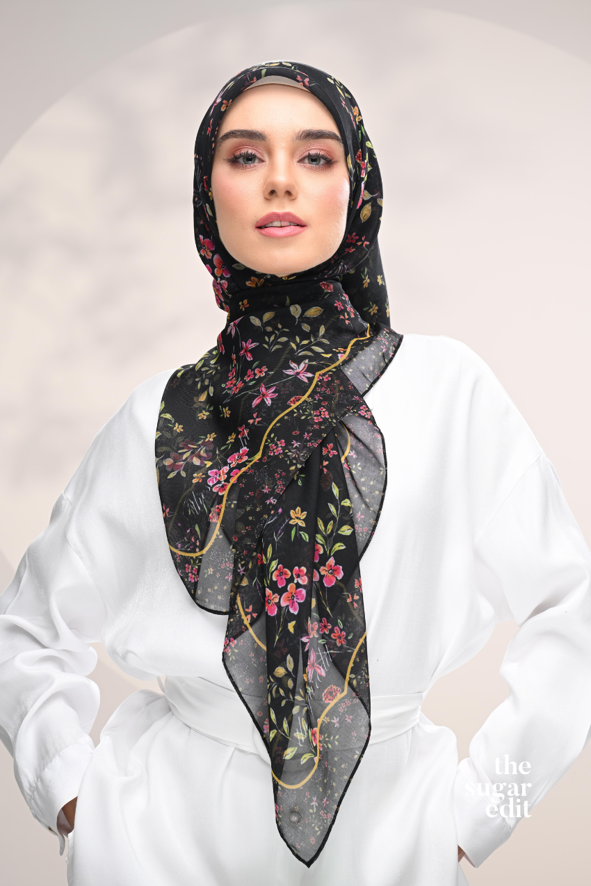 YES DEFECT -  Whispering Bloom Japanese Cotton Voile In (Dark Rose)
